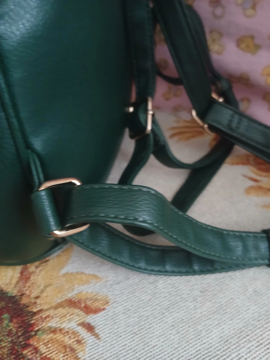 Green Faux Leather Mini Backpack - photo 5