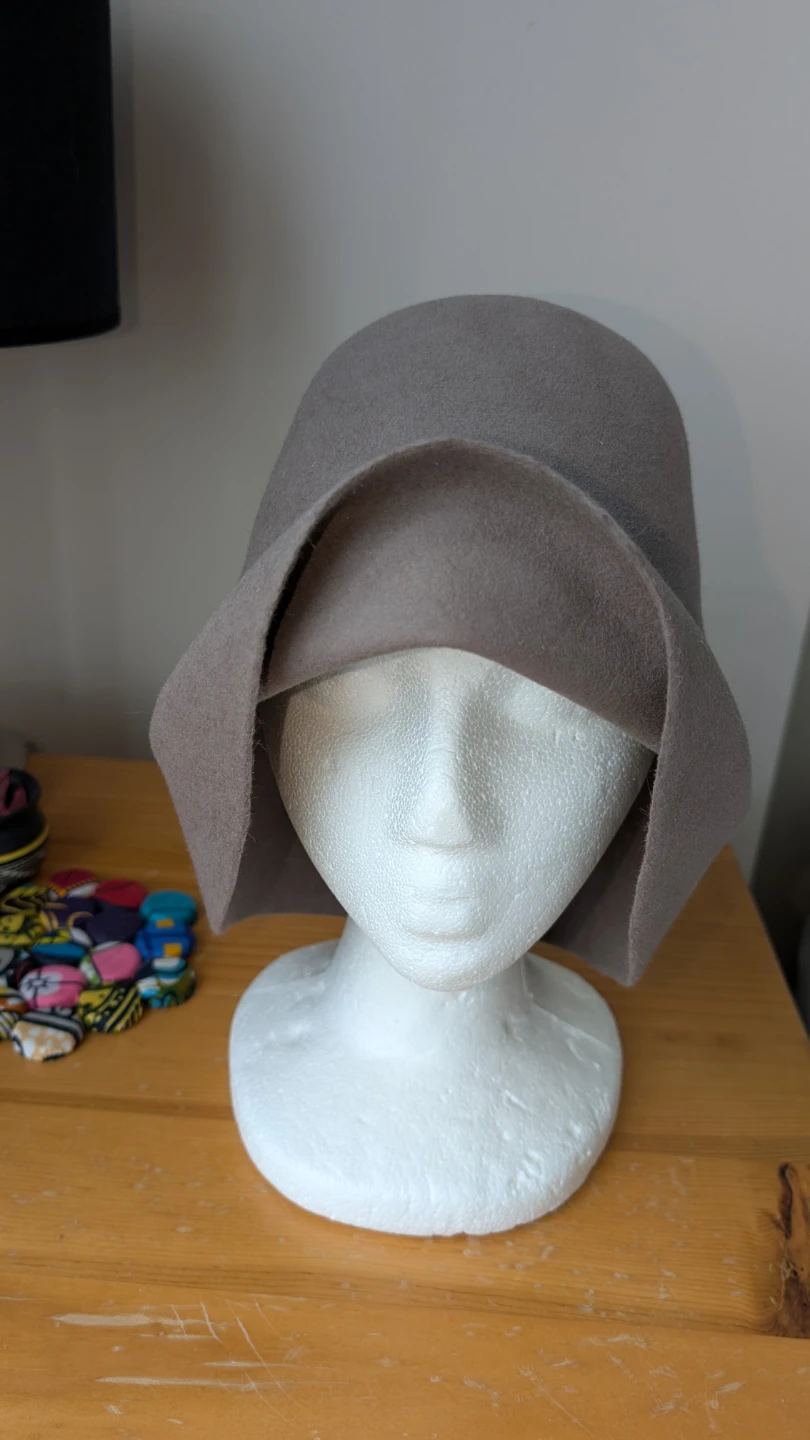 Austrian wool cloche hat; one of a kind design