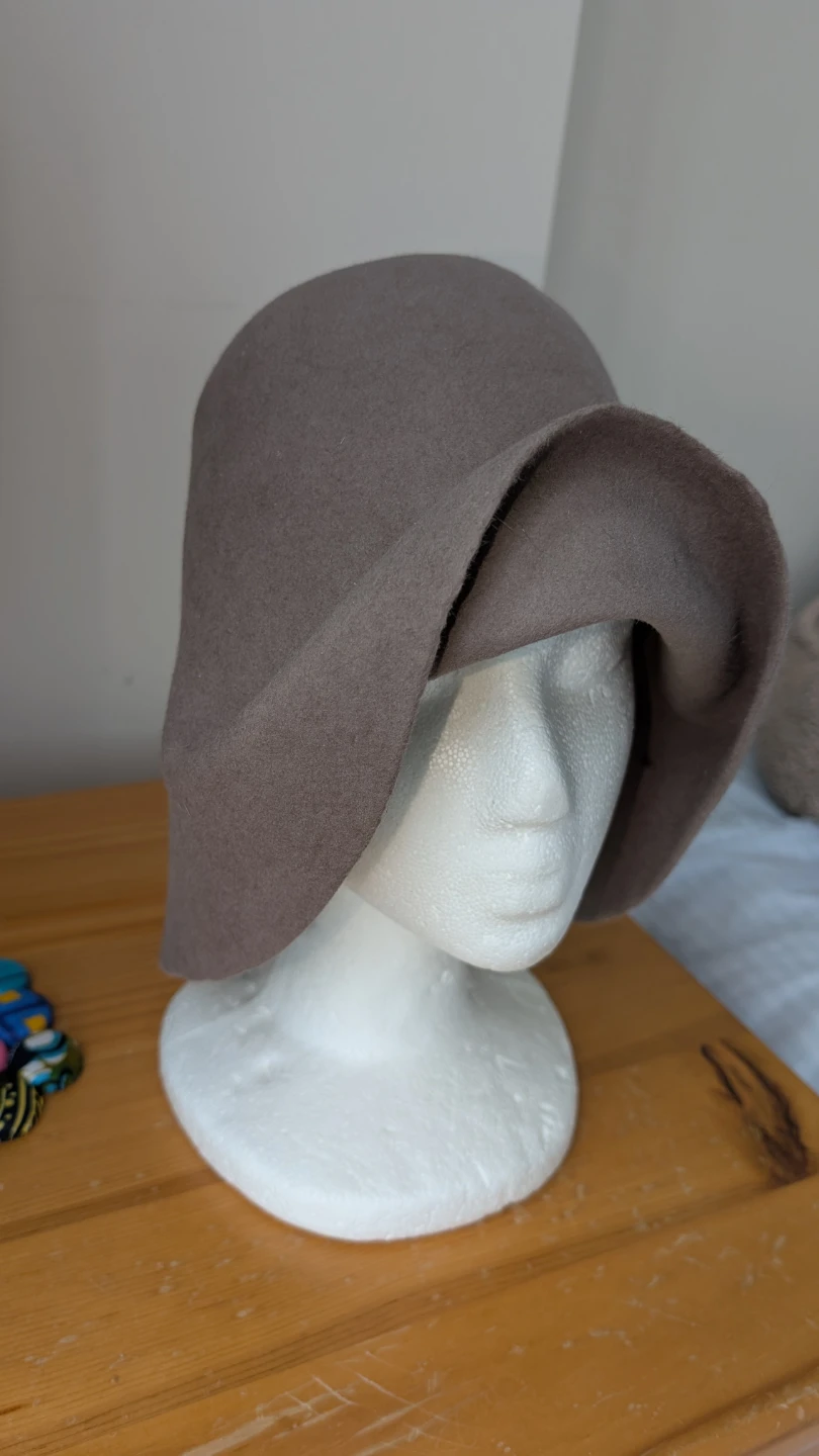 Austrian wool cloche hat; one of a kind design - photo 2