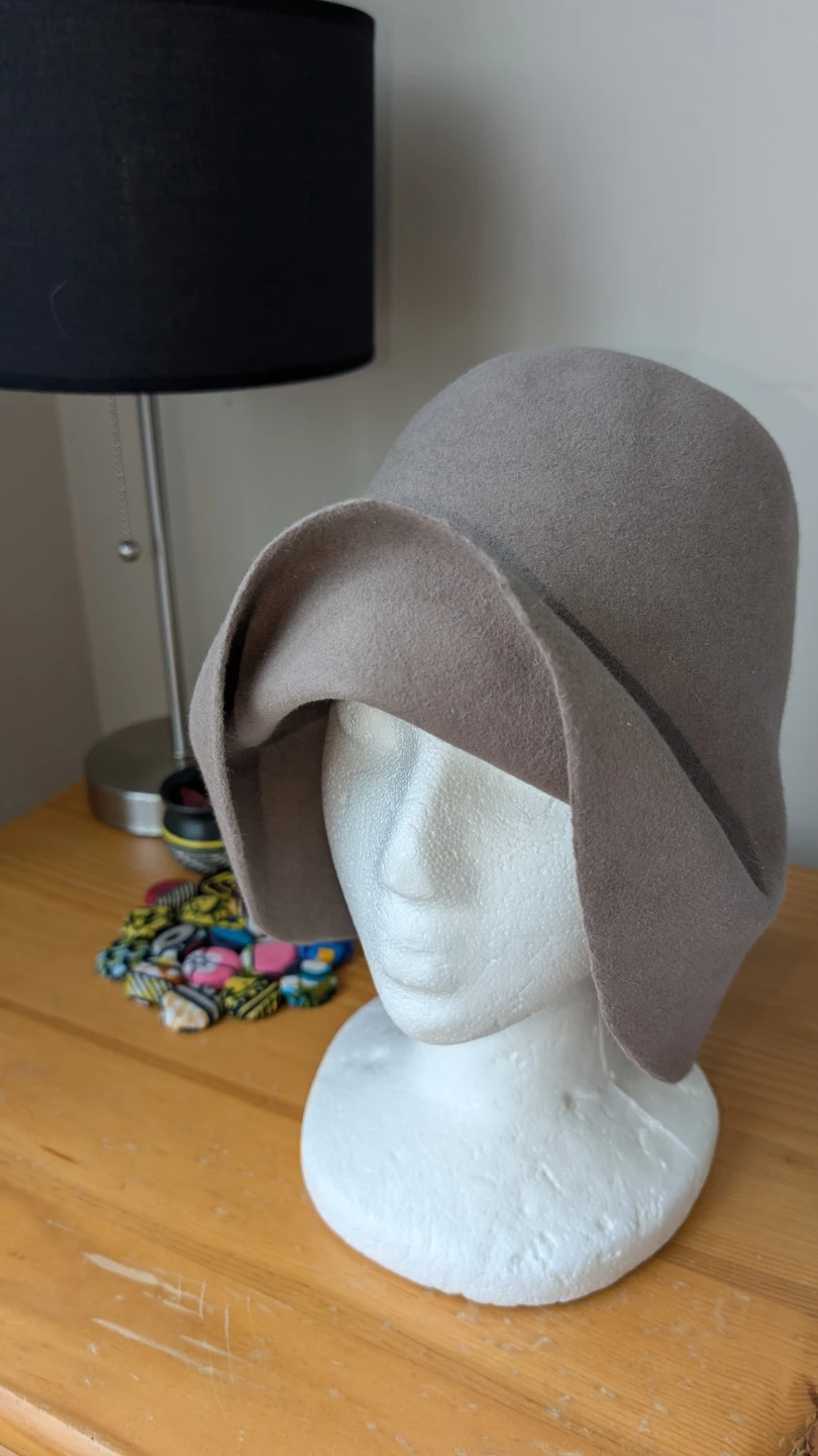 Austrian wool cloche hat; one of a kind design - photo 3