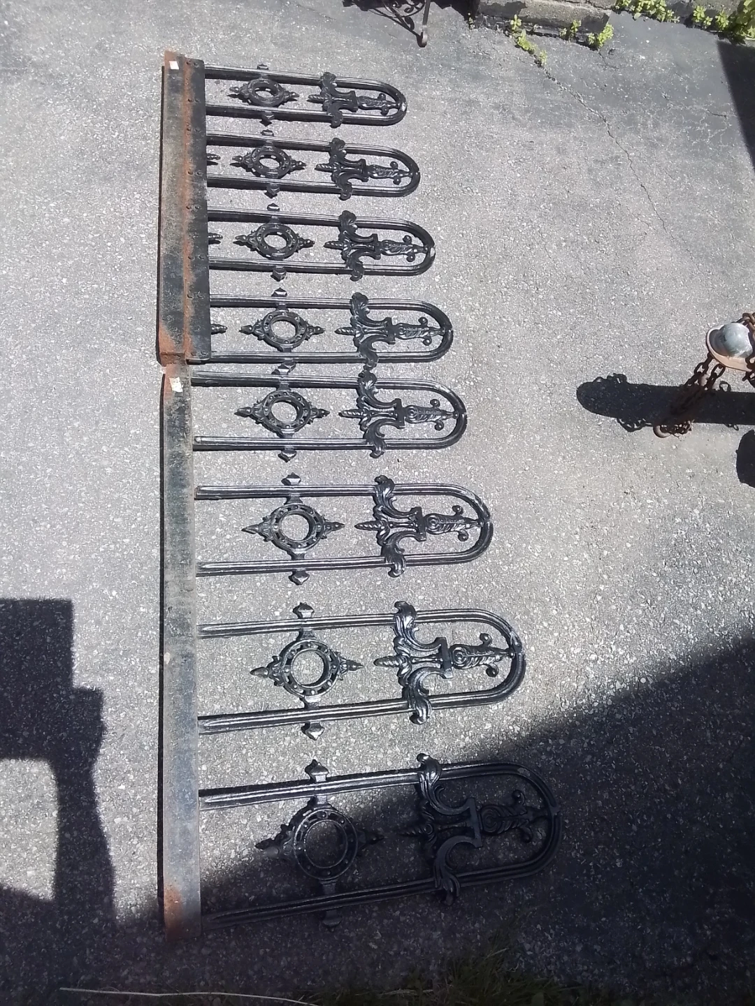 Pair of Antique Victorian Cast Iron Roof Cresting Panels