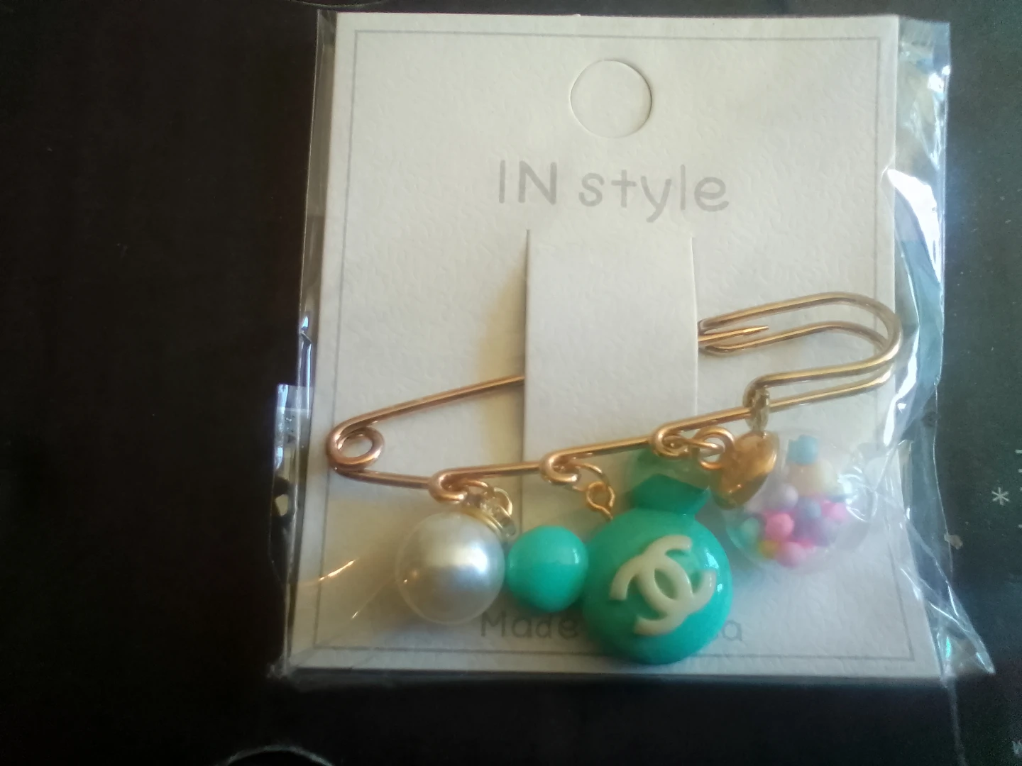 Chic Charm Safety Pin Brooch