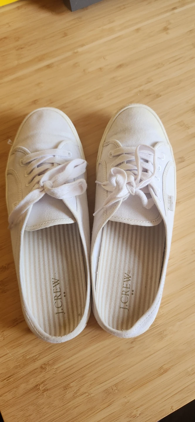 J. Crew White Canvas Slip-On Sneakers