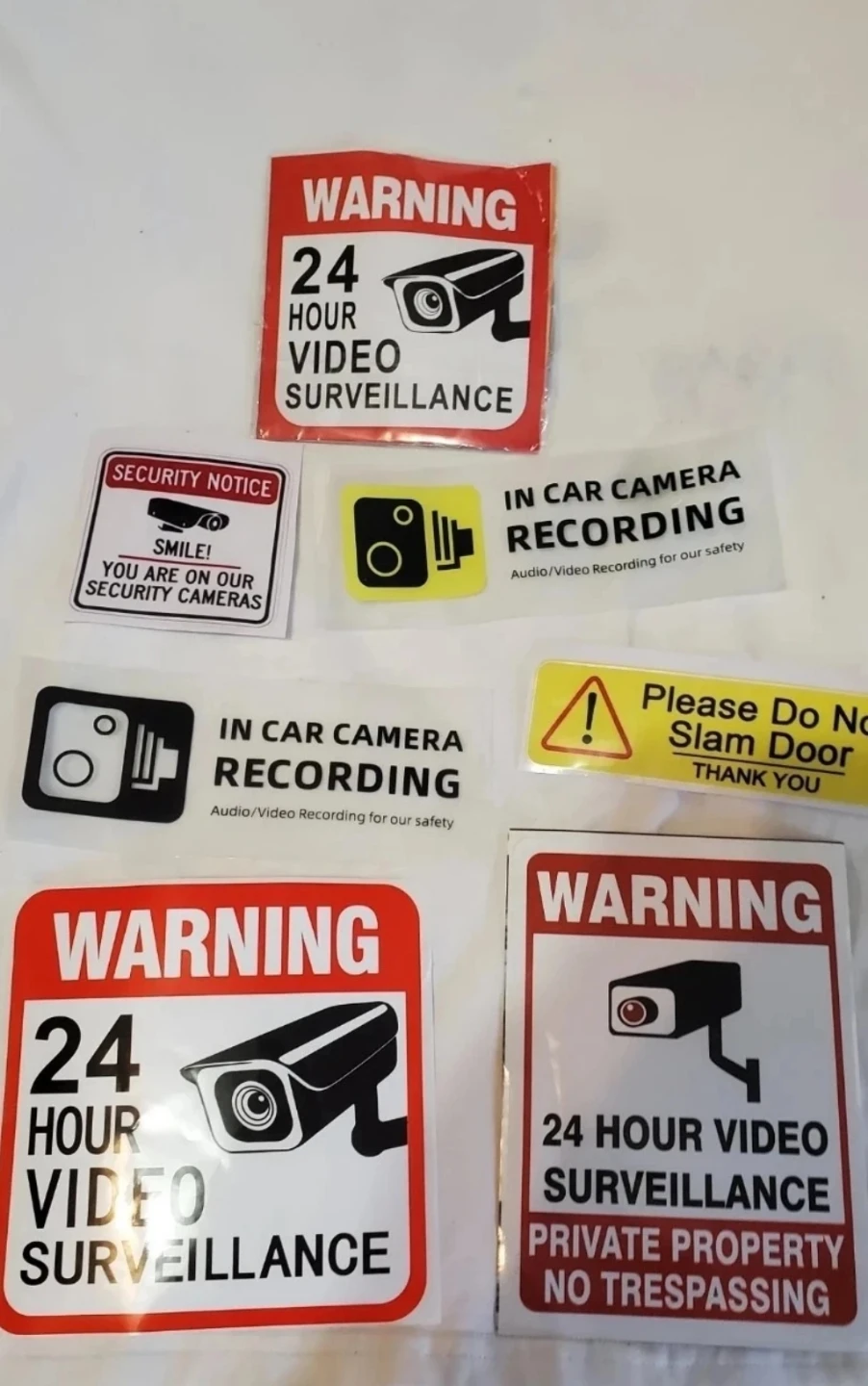 Security Warning Stickers Lot  This price is only for one