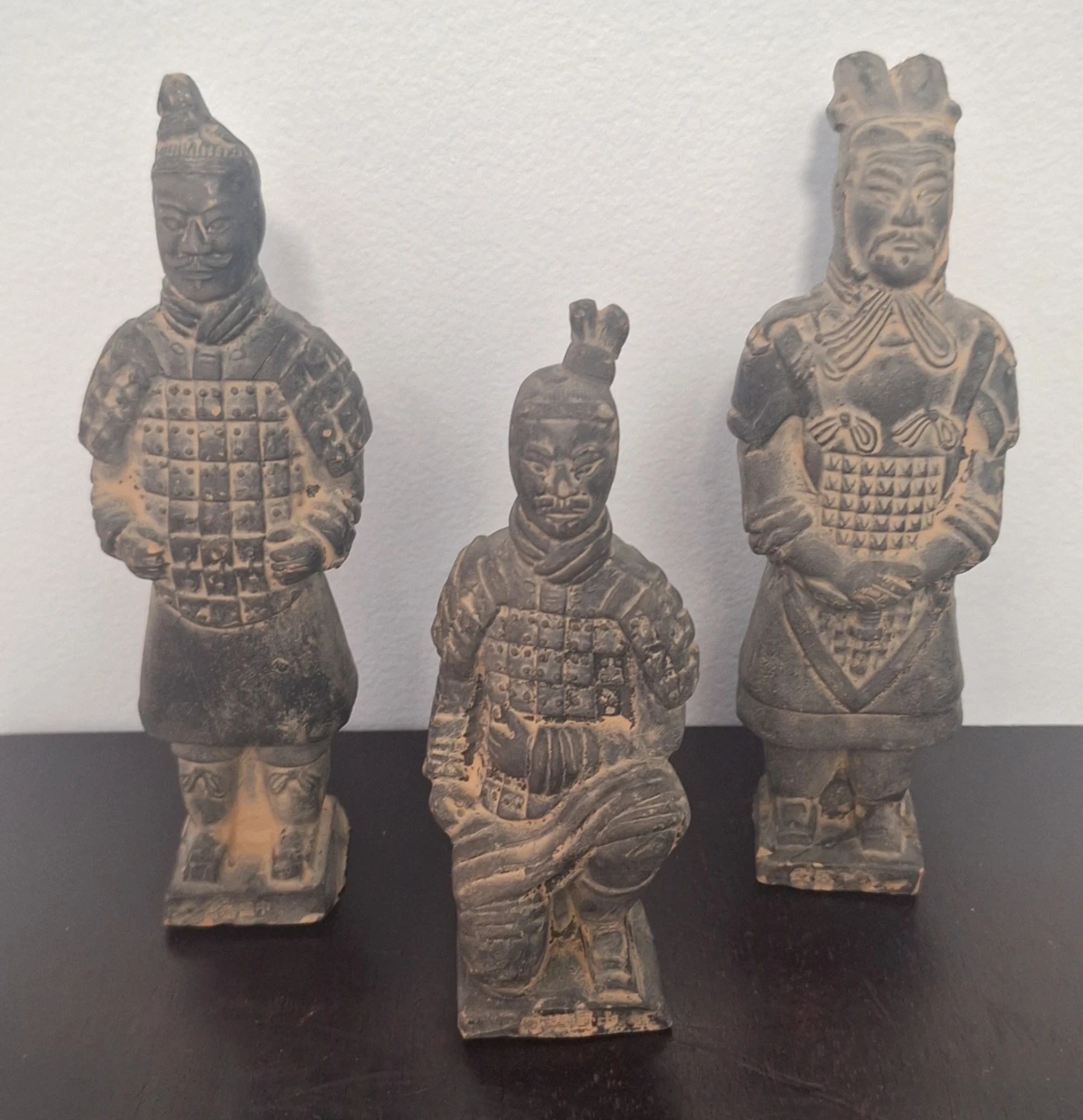 Vintage Terracotta Warrior Figurines Set of 3