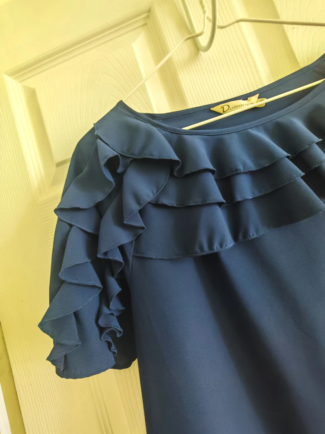 Navy Blue Ruffled Top