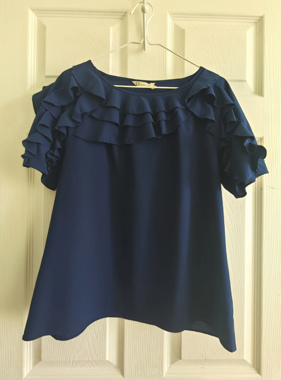 Navy Blue Ruffled Top - photo 2