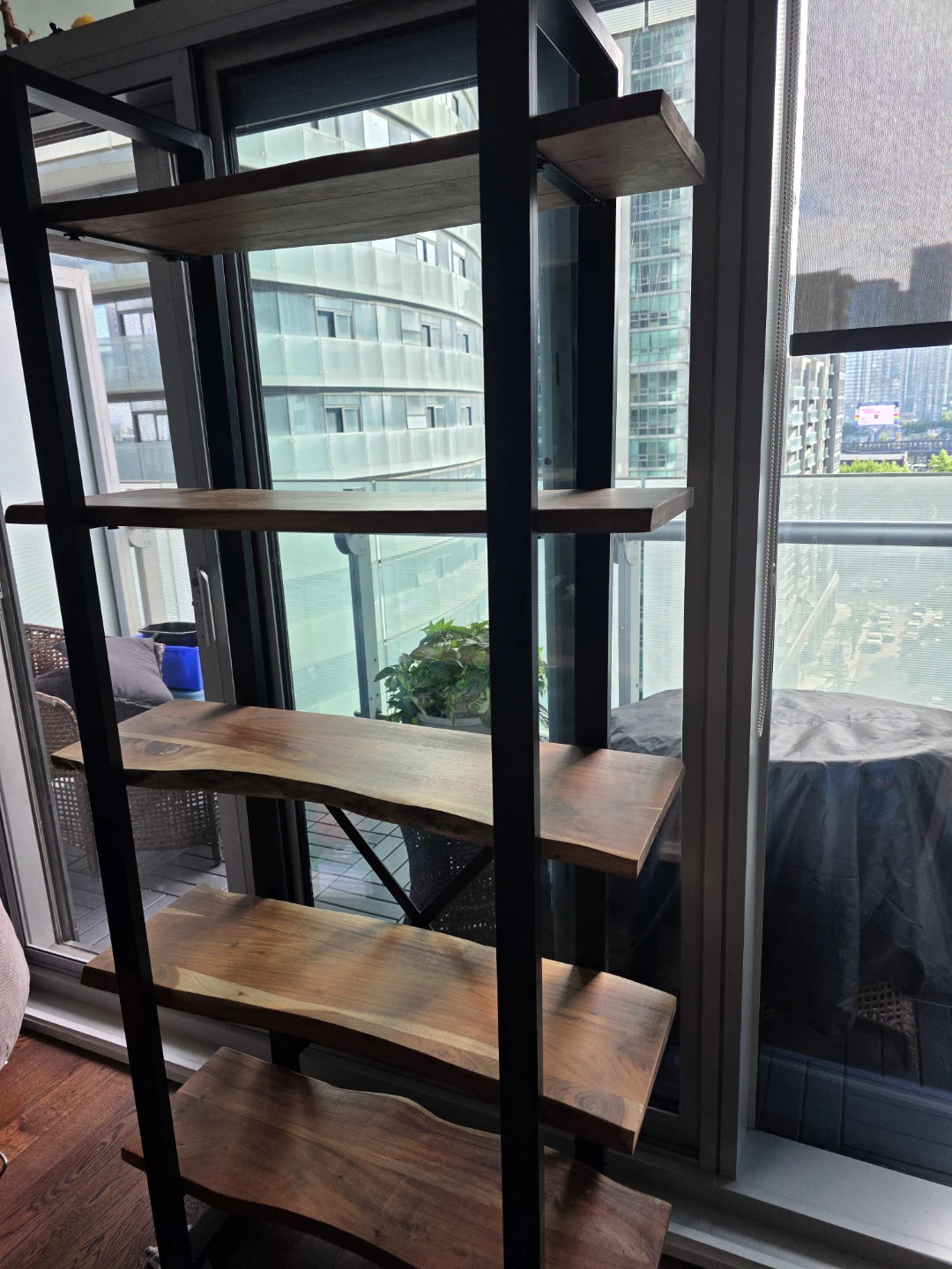 Structube - Live Edge Wood and Metal Bookshelf - photo 2