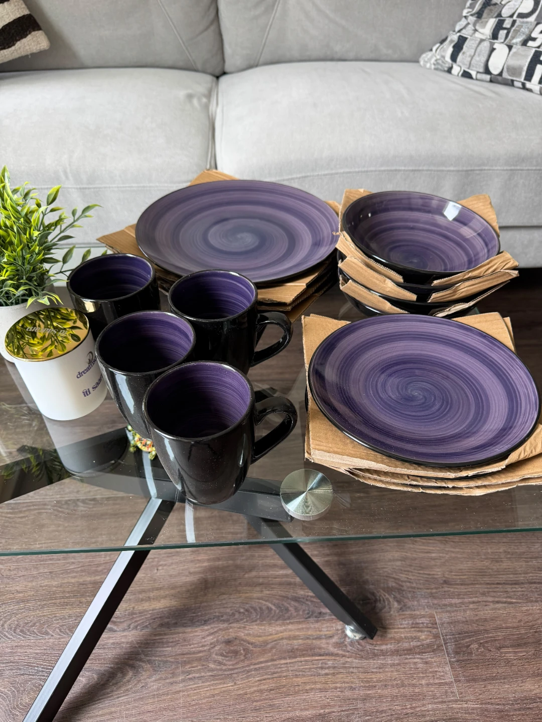 Homveys Sonoma Series Dinnerware Set Purple Swirl - photo 4