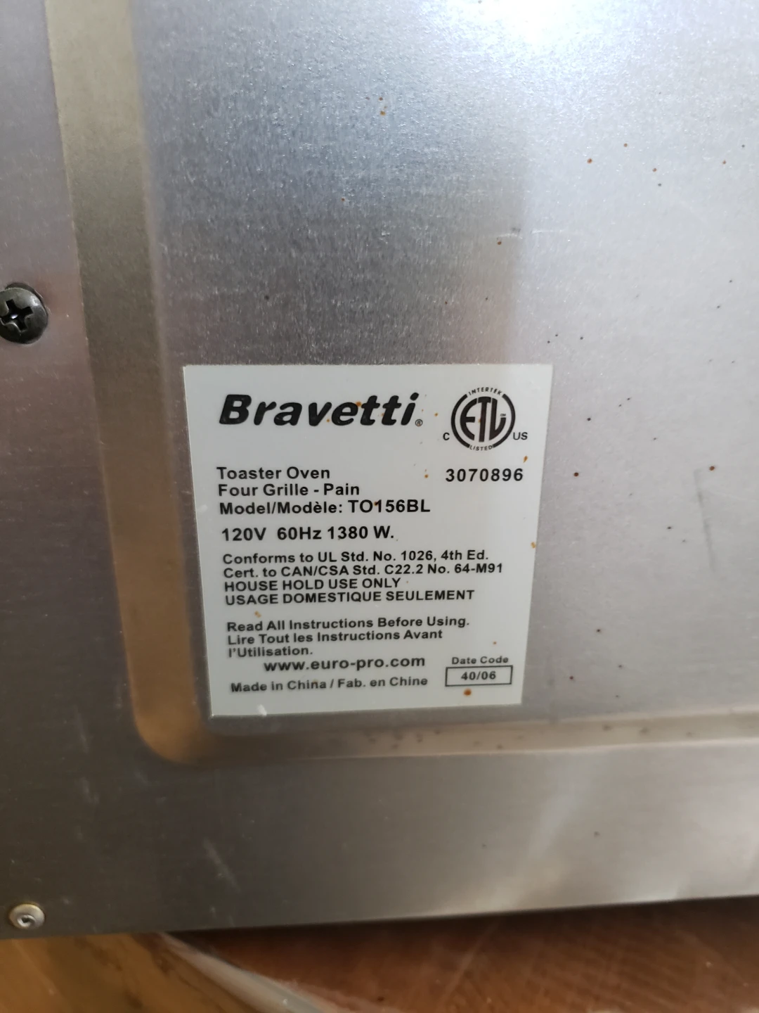 Bravetti Toaster Oven TO156BL - photo 3