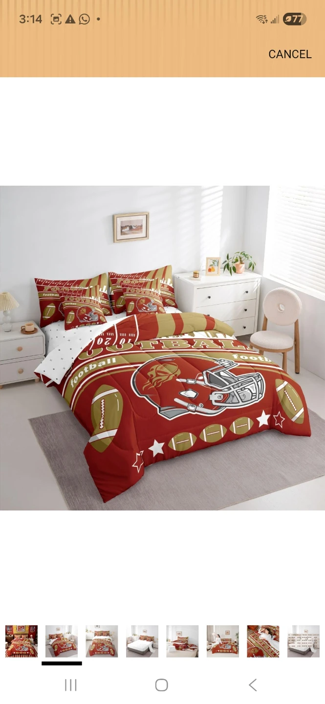 Full Size Red Football Comforter Set - photo 2