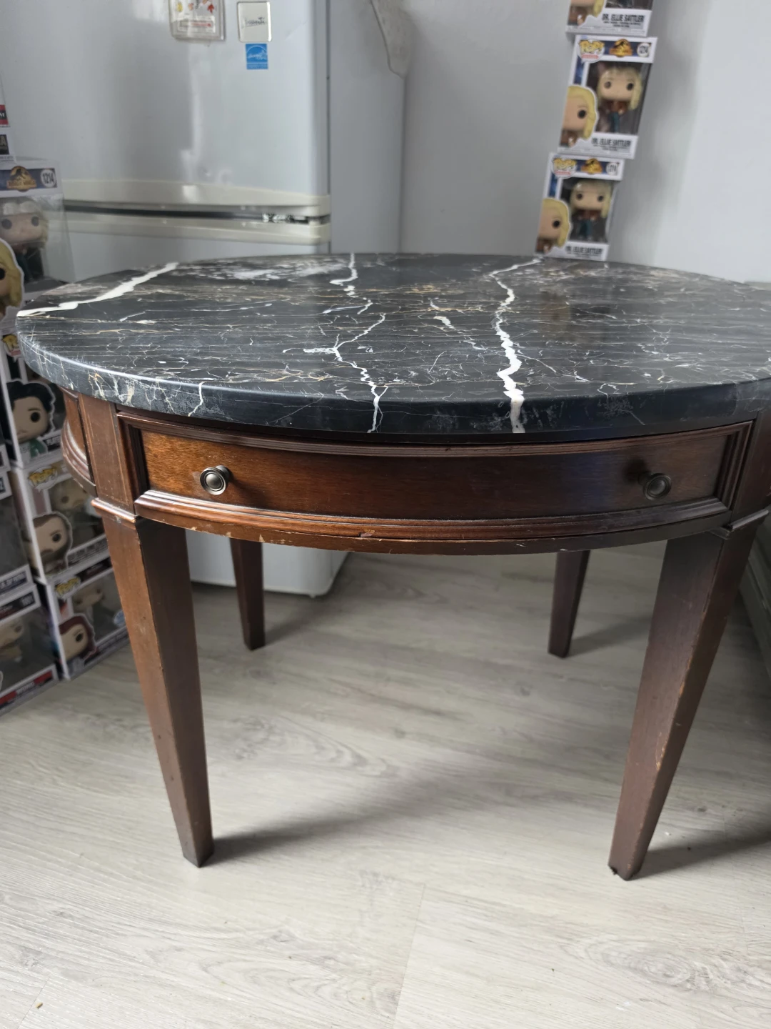 Oval Marble Top Accent Table