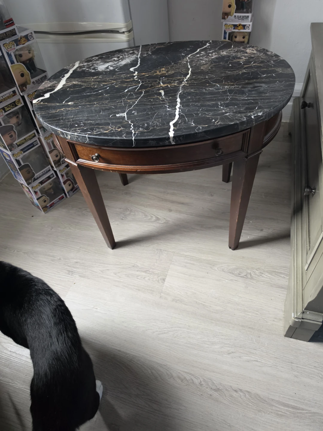 Oval Marble Top Accent Table - photo 3