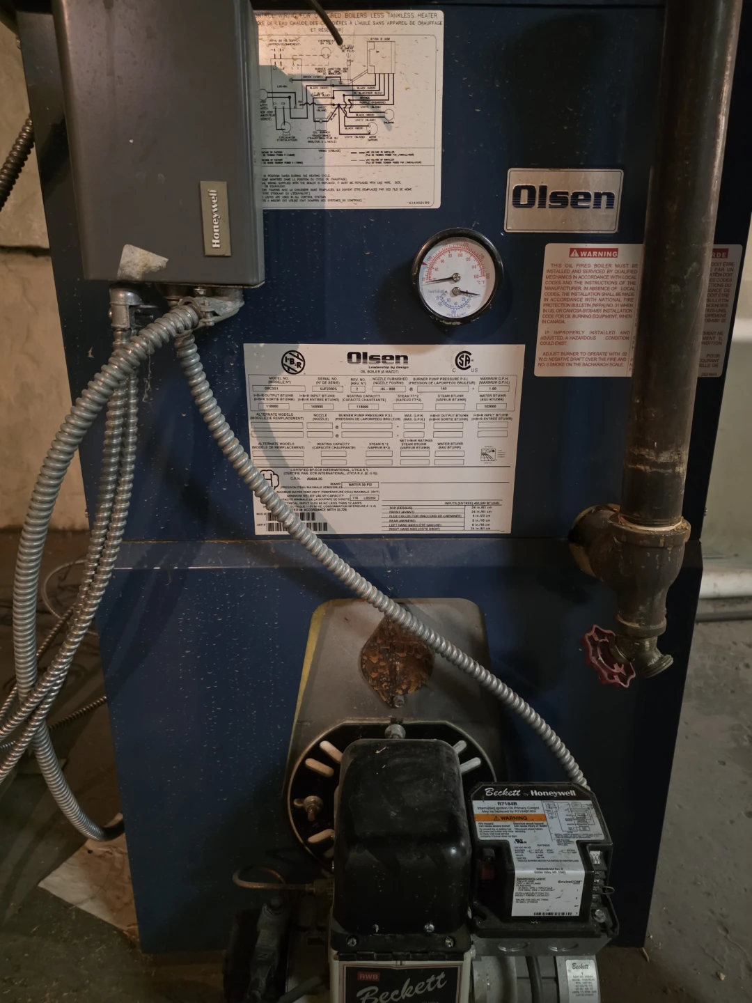 Olsen Boiler with Beckett Burner and Honeywell Control - photo 2
