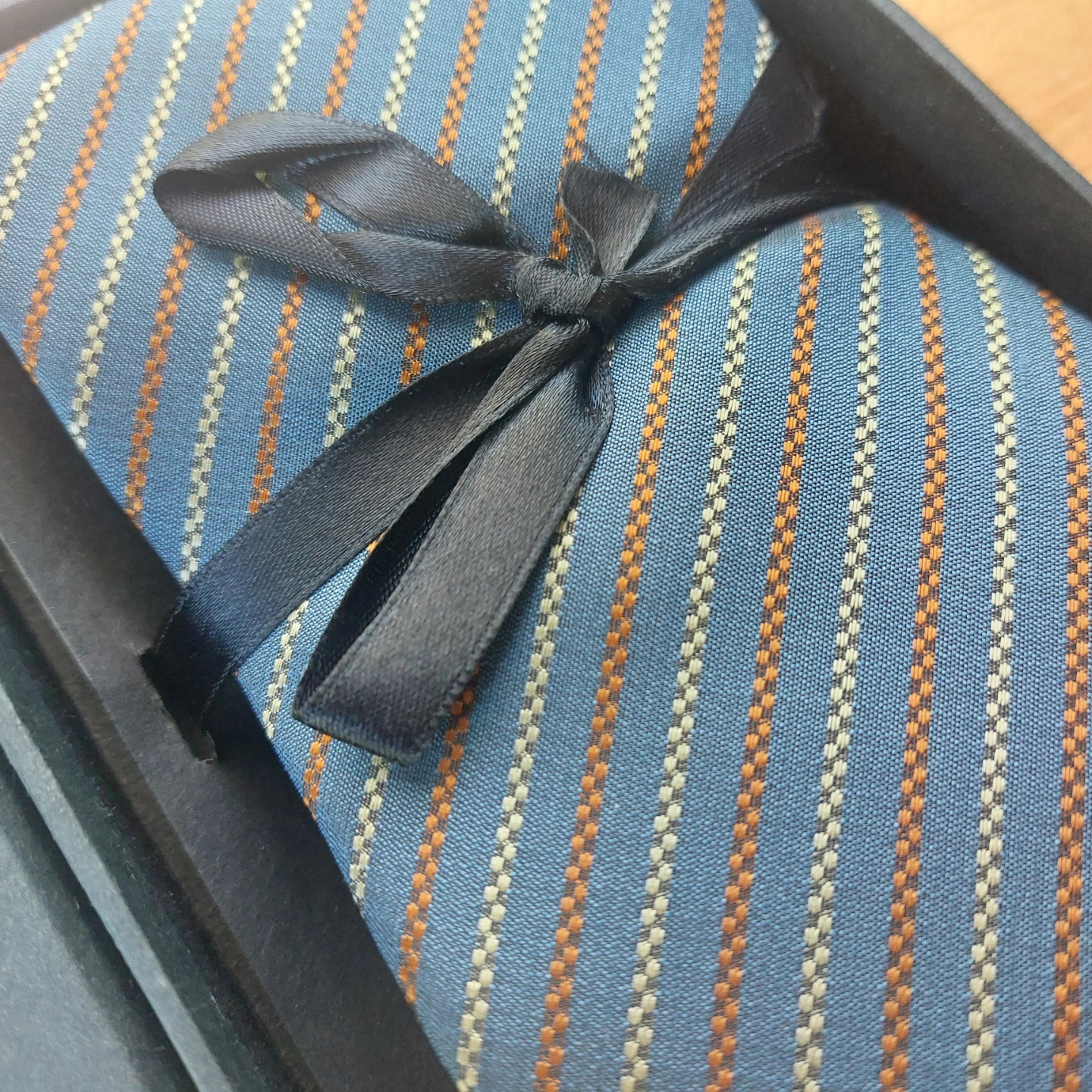 Men's Silk Tie, Cufflinks & Handkerchief Blue - photo 2