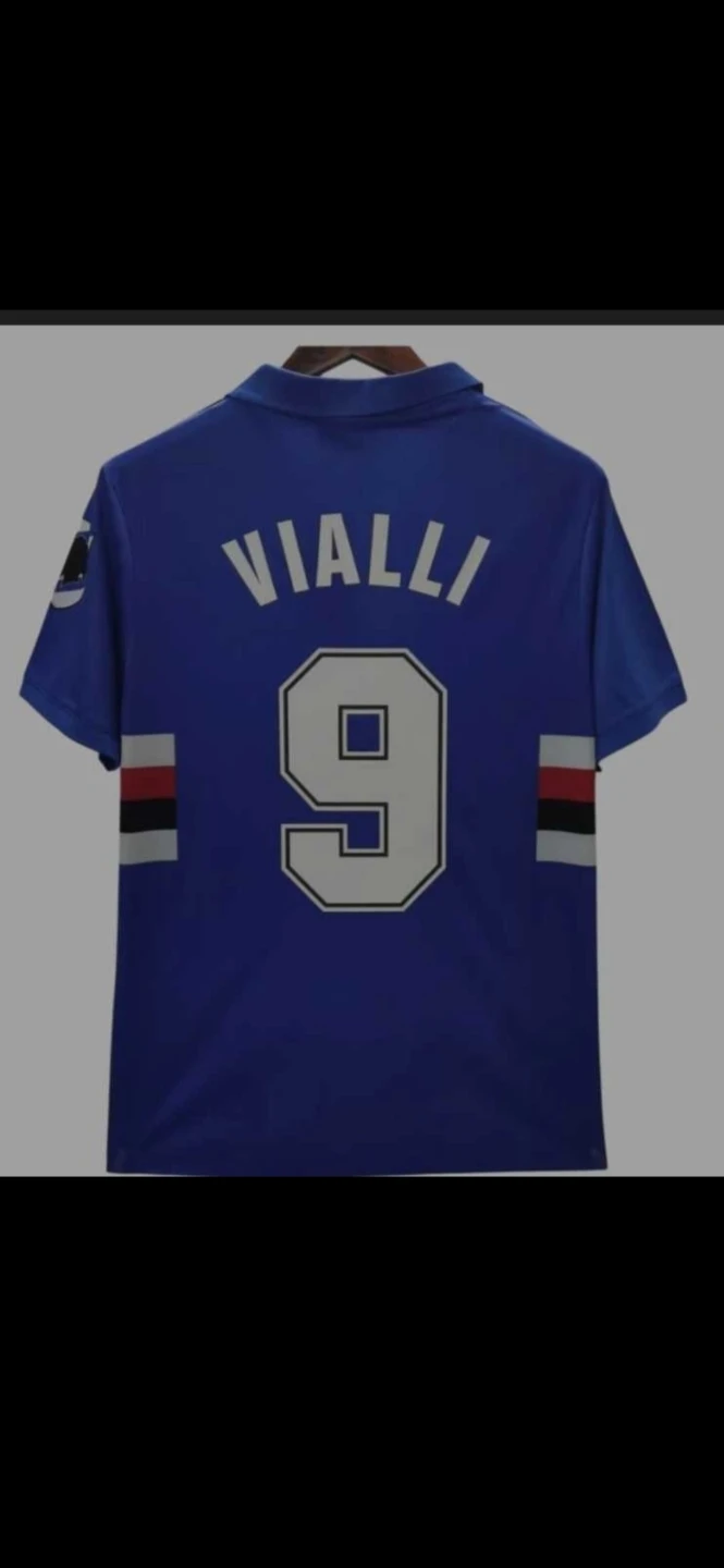 Vintage Asics Sampdoria shir 1991 1992 Soccer Jersey #9 Vialli - photo 2