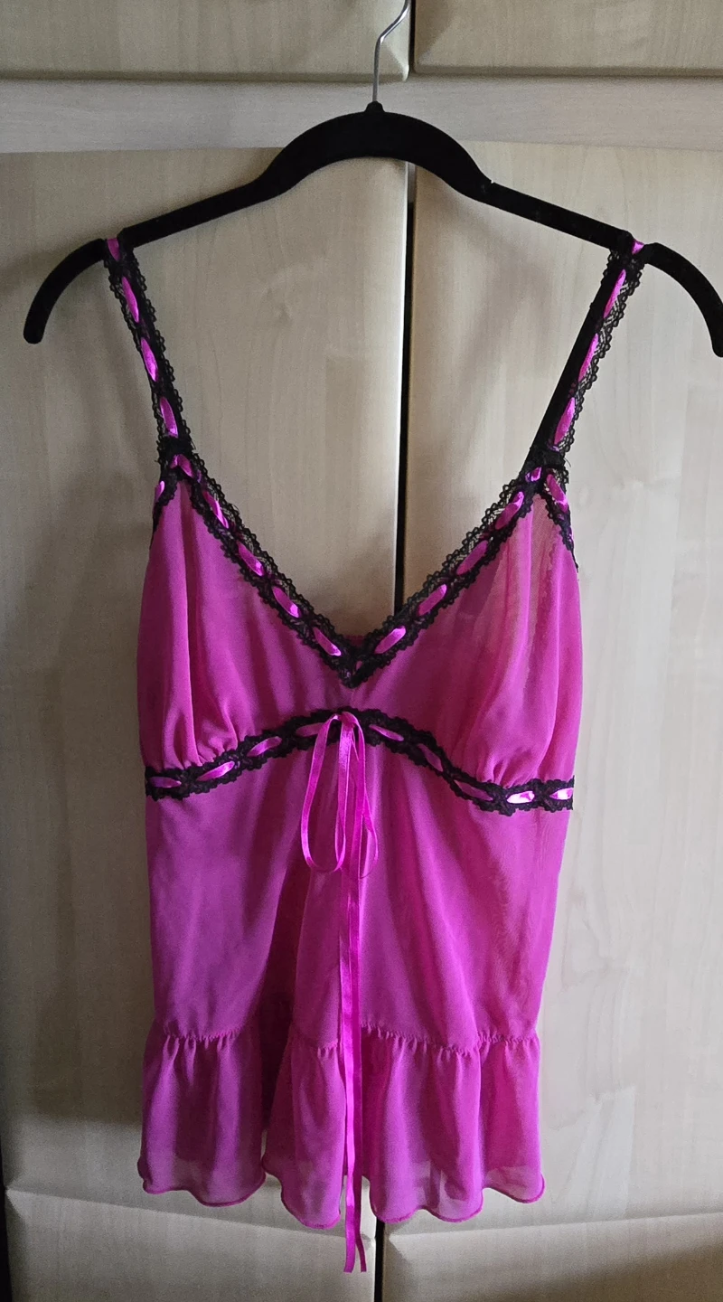 donna l'oren Sheer Babydoll Lingerie Top [L]