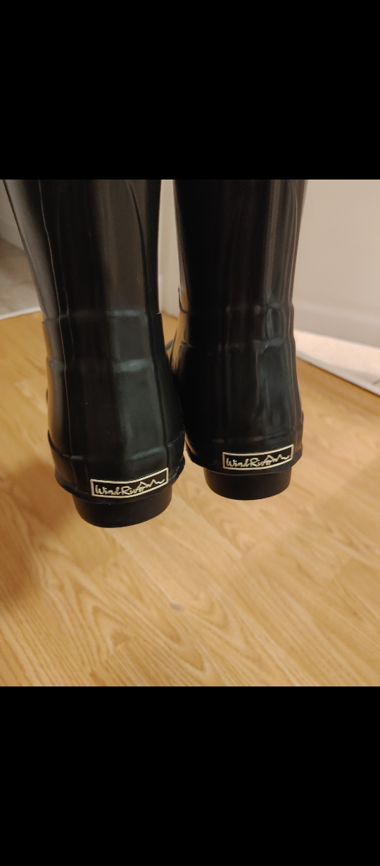 WindRiver Black Rubber Rain Boots with Fleece Liners size 9 - photo 4