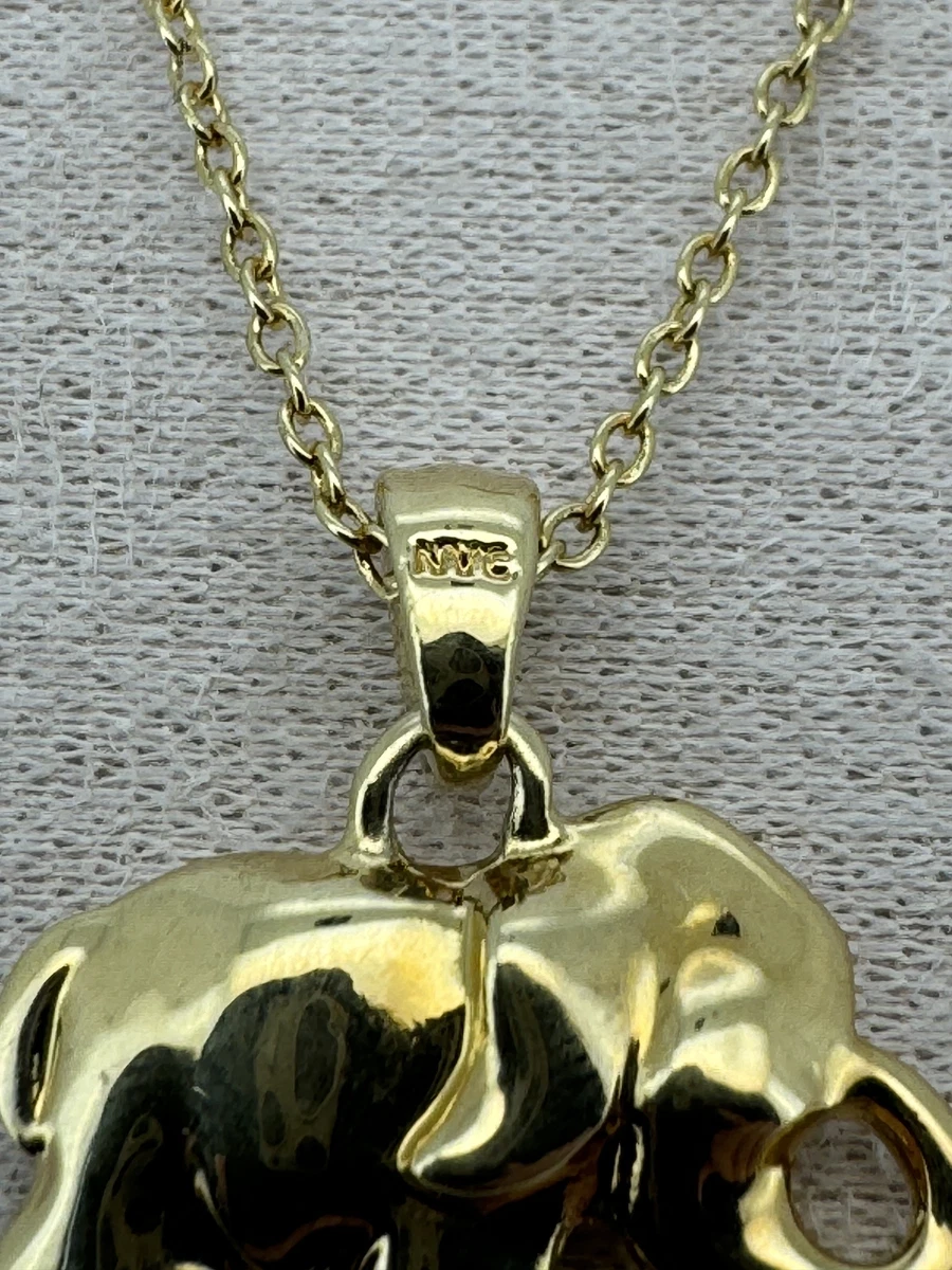 Gold Elephant Necklace with Rhinestones - photo 2