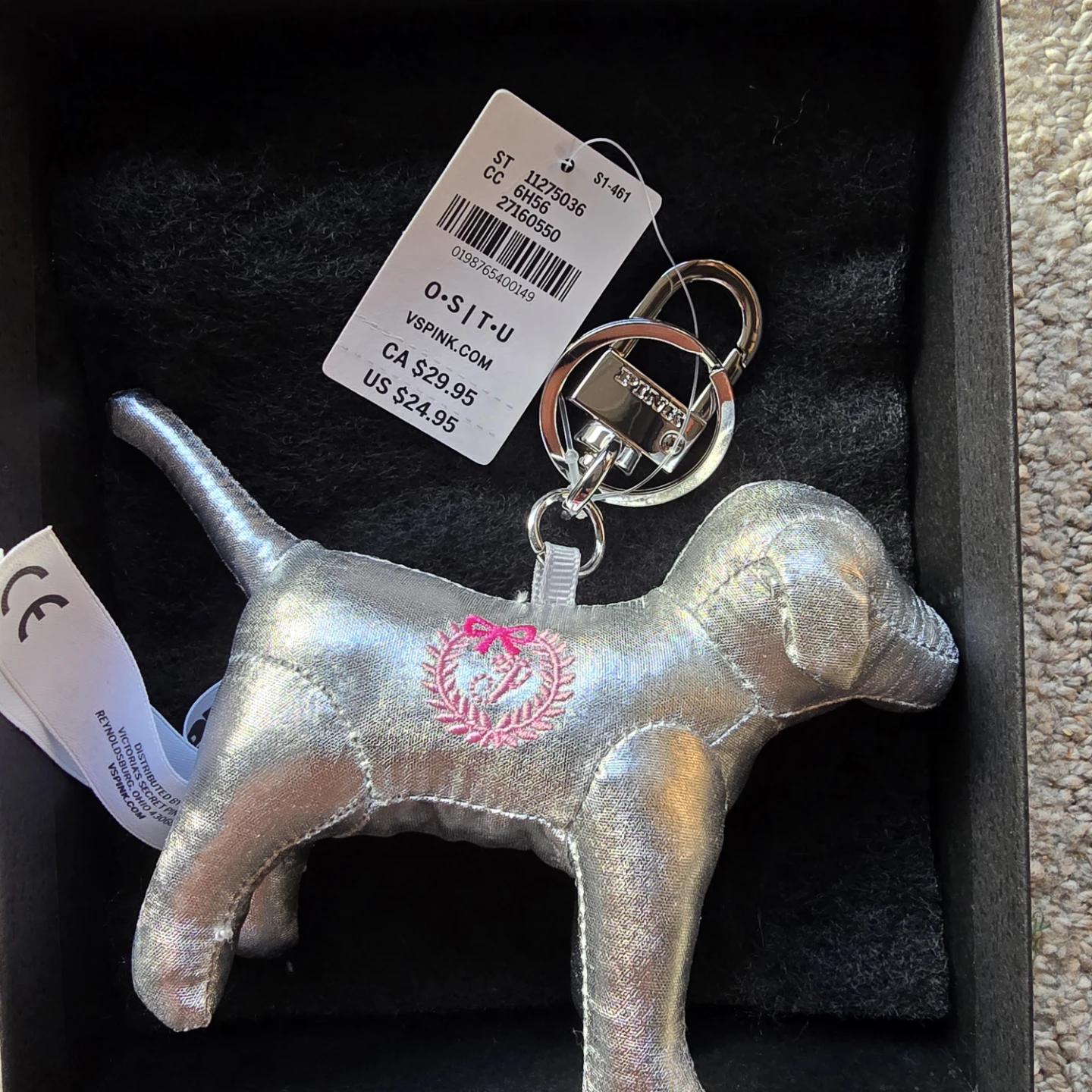 Victoria's Secret Pink Dog Keychain Charm