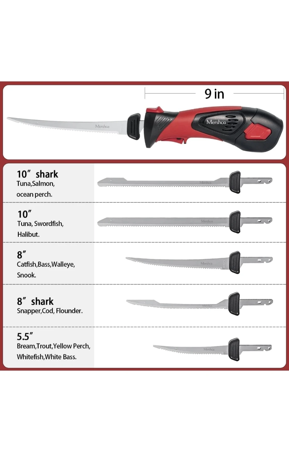 MERSHCA Electric Fillet Knife Set with Case and Multiple Blades - photo 4