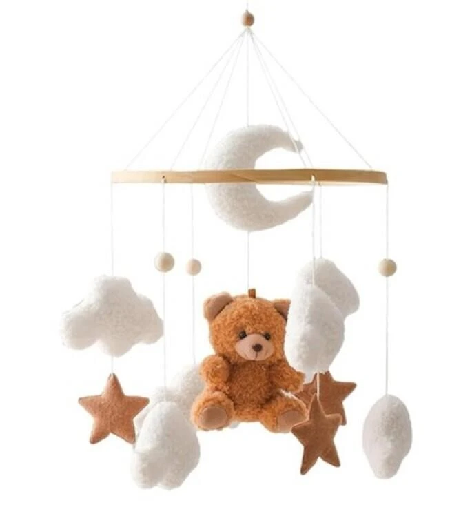 Baby Crib Mobile Wooden Wind Chime Bed Bell