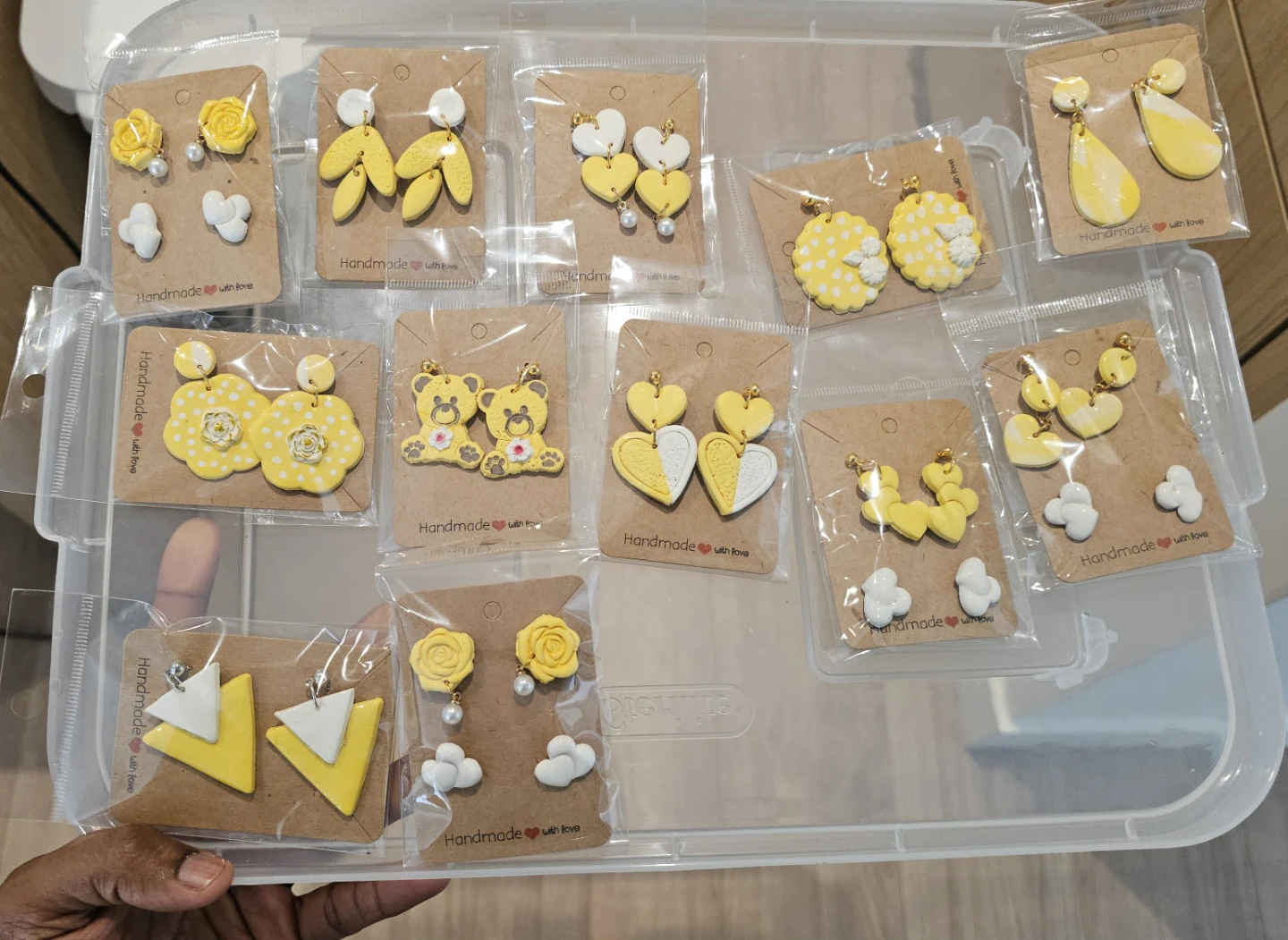 Handmade Yellow Polymer Clay Earrings