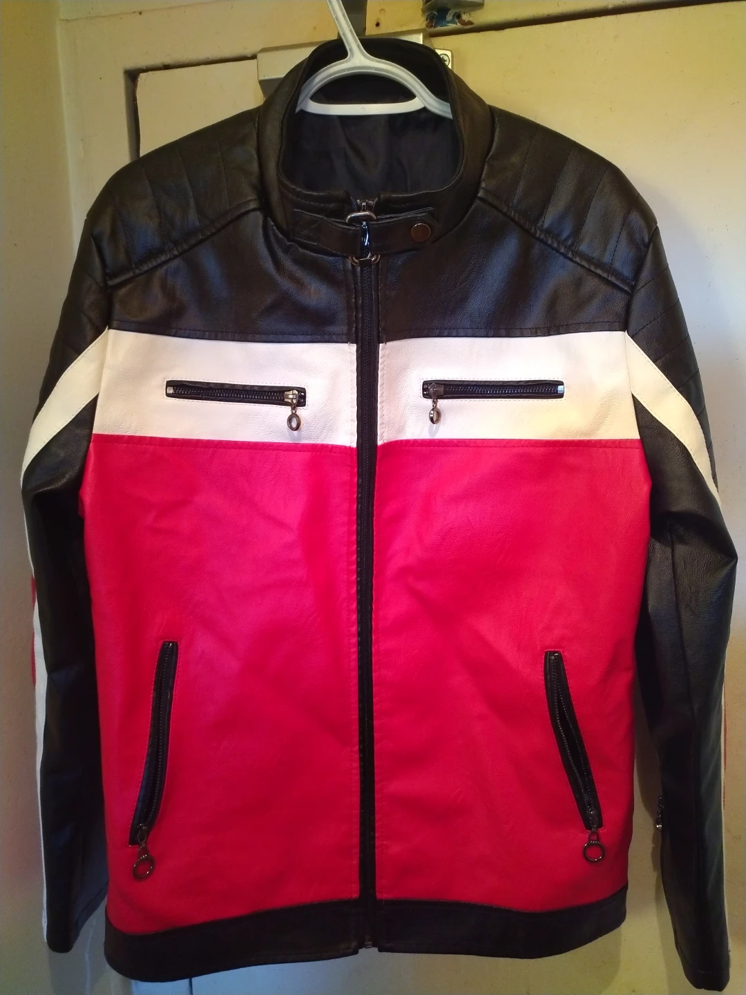 Red and black bike jacket