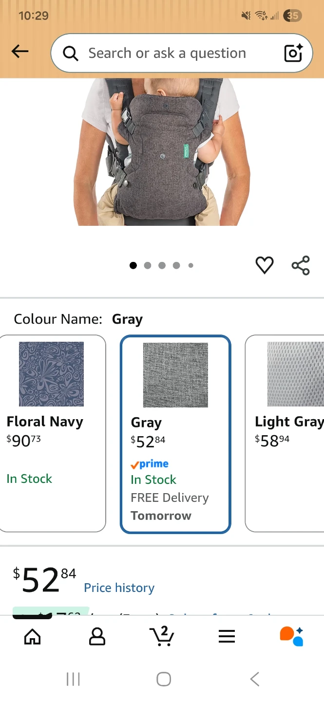 Infantino Baby Carrier - Grey - photo 4