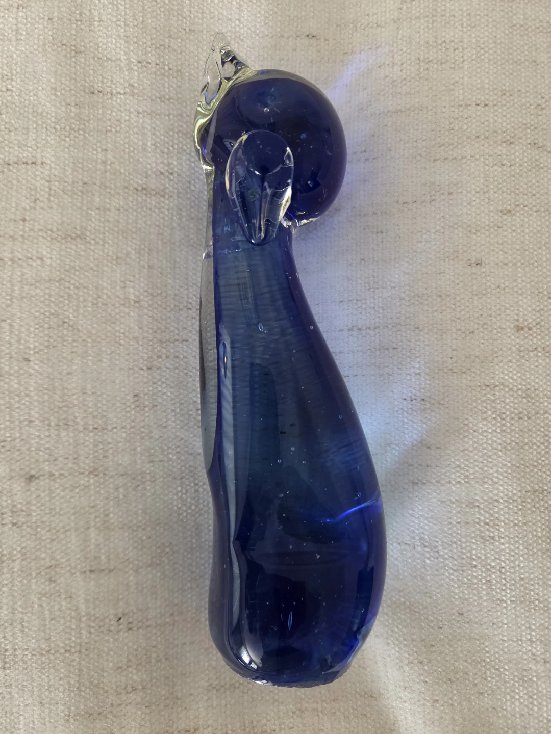 Blue Glass Cat Figurine
