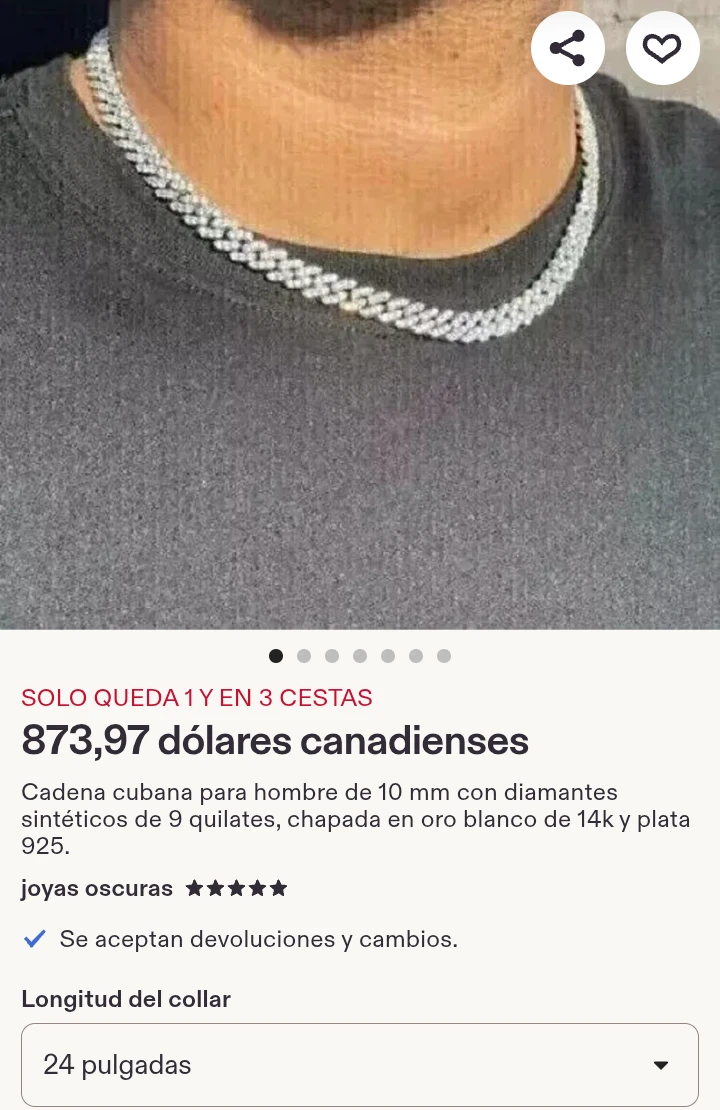 Men's 10mm Cuban Chain Necklace with Diamonds