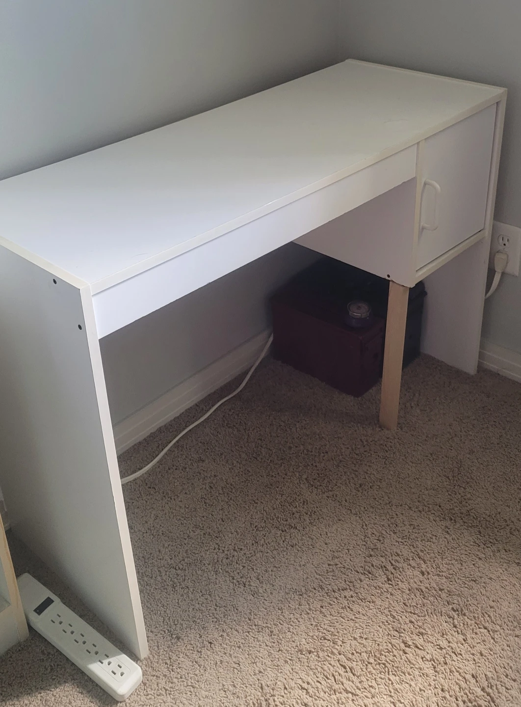 White Desk with Cabinet - photo 2