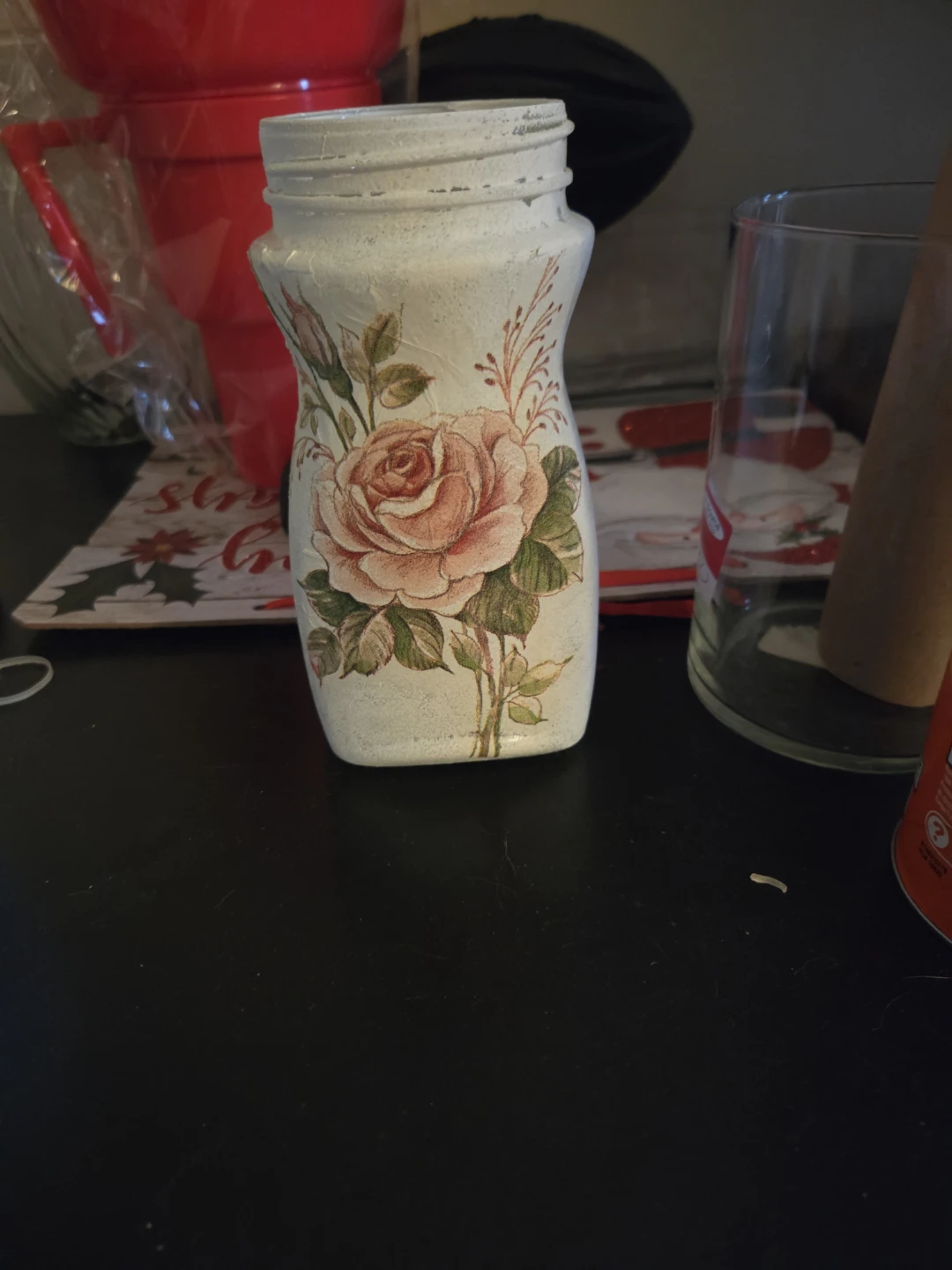 Decorative Vase with Rose Design