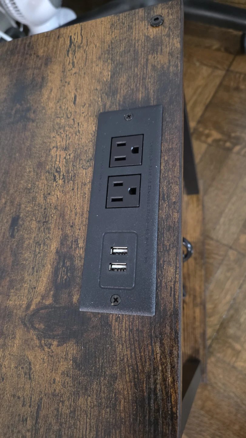 End Table with Built-in Power Strip and USB Ports - photo 5