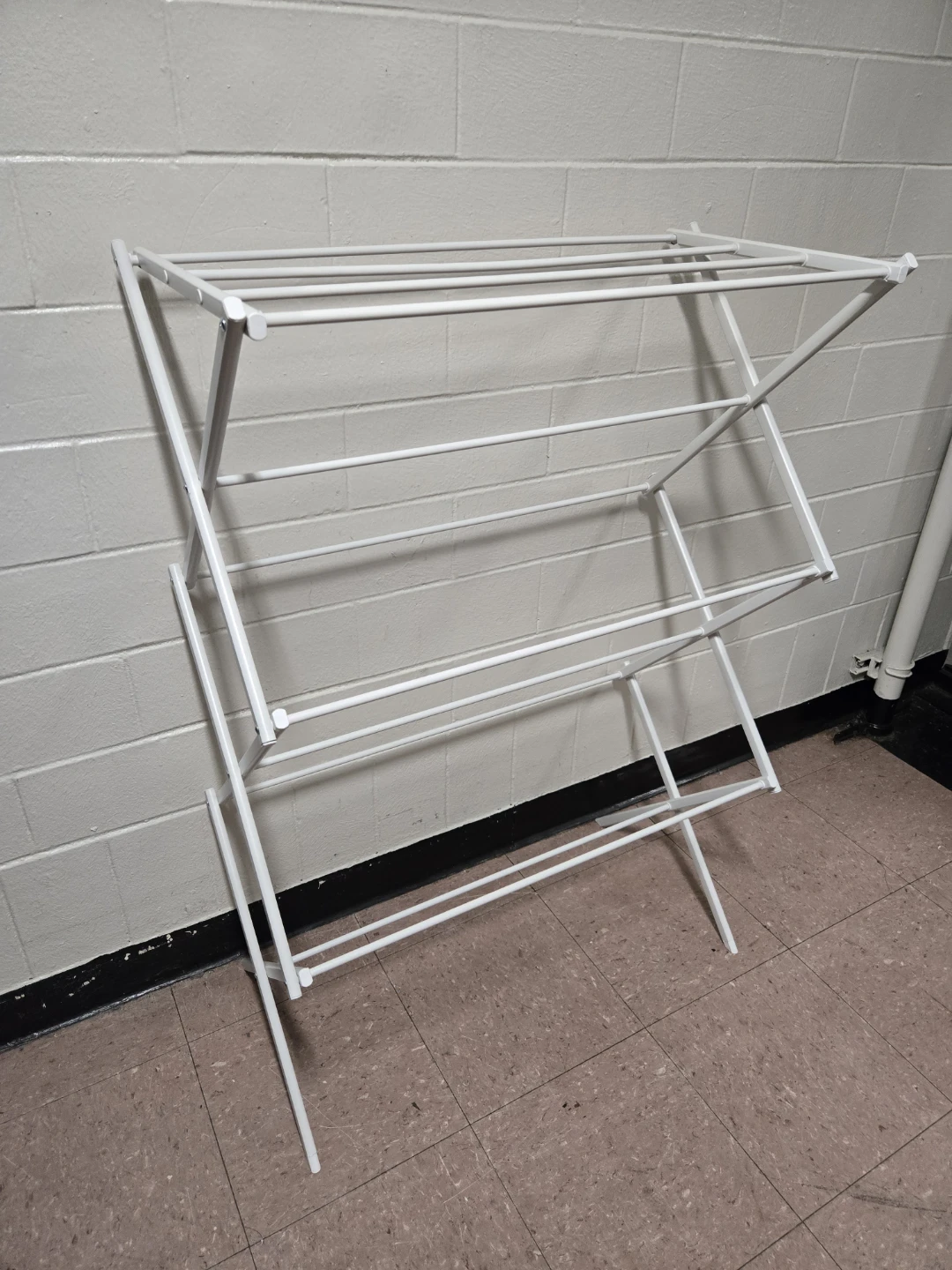 Classic Folding Clothes Drying Rack - Compact White Metal - photo 4