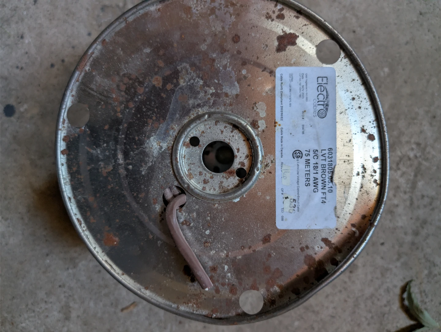 Electri 18/1 AWG LV1 Brown F-14 Wire - 75 Meters