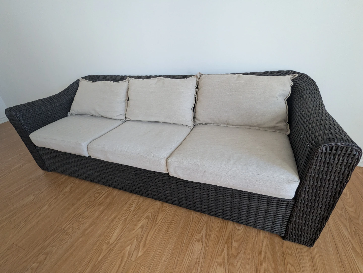 Canvas Wicker Outdoor Sofa