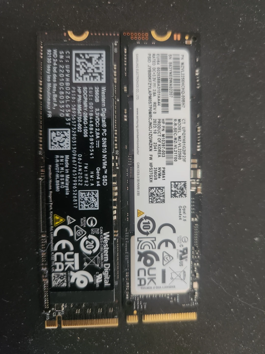 Western Digital SN810 NVMe SSD 256GB