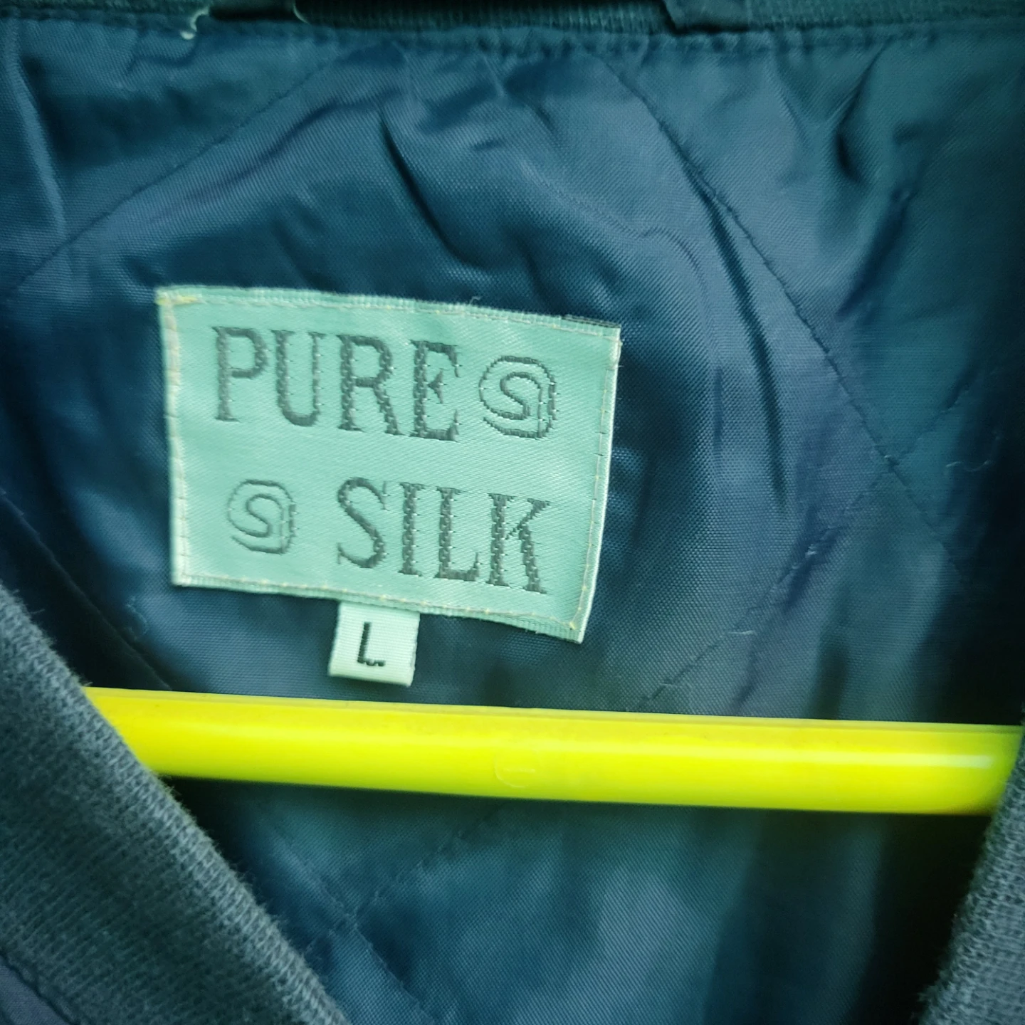 Pure Silk Bomber Jacket - Blue, Size L - photo 2