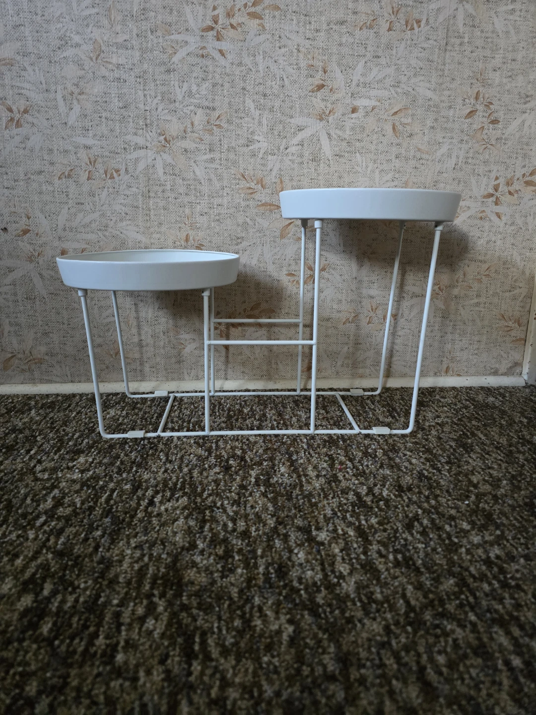 White tiered plant stand