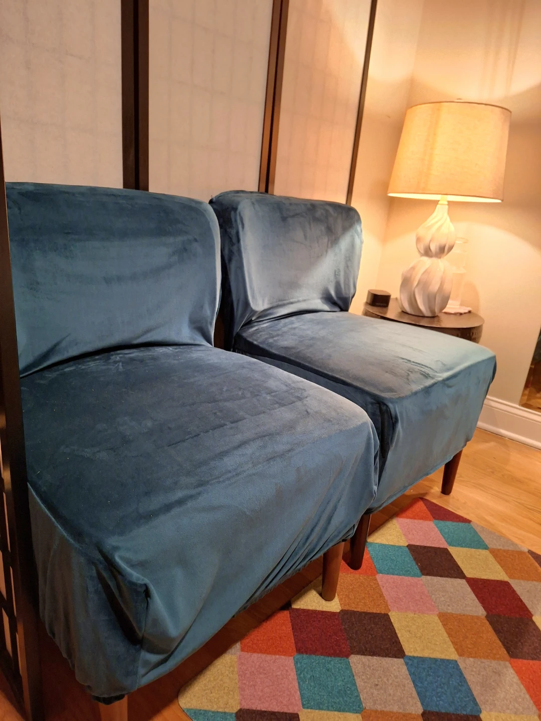 Velvet Accent Chairs - Set of 2 - Teal