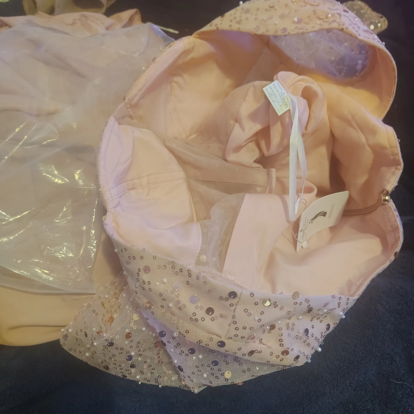 Pink Sequin Long Sleeve Formal Gown - photo 4