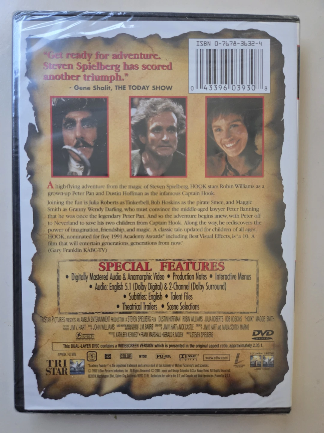 Hook (NEW) DVD Sealed in plastic - photo 2