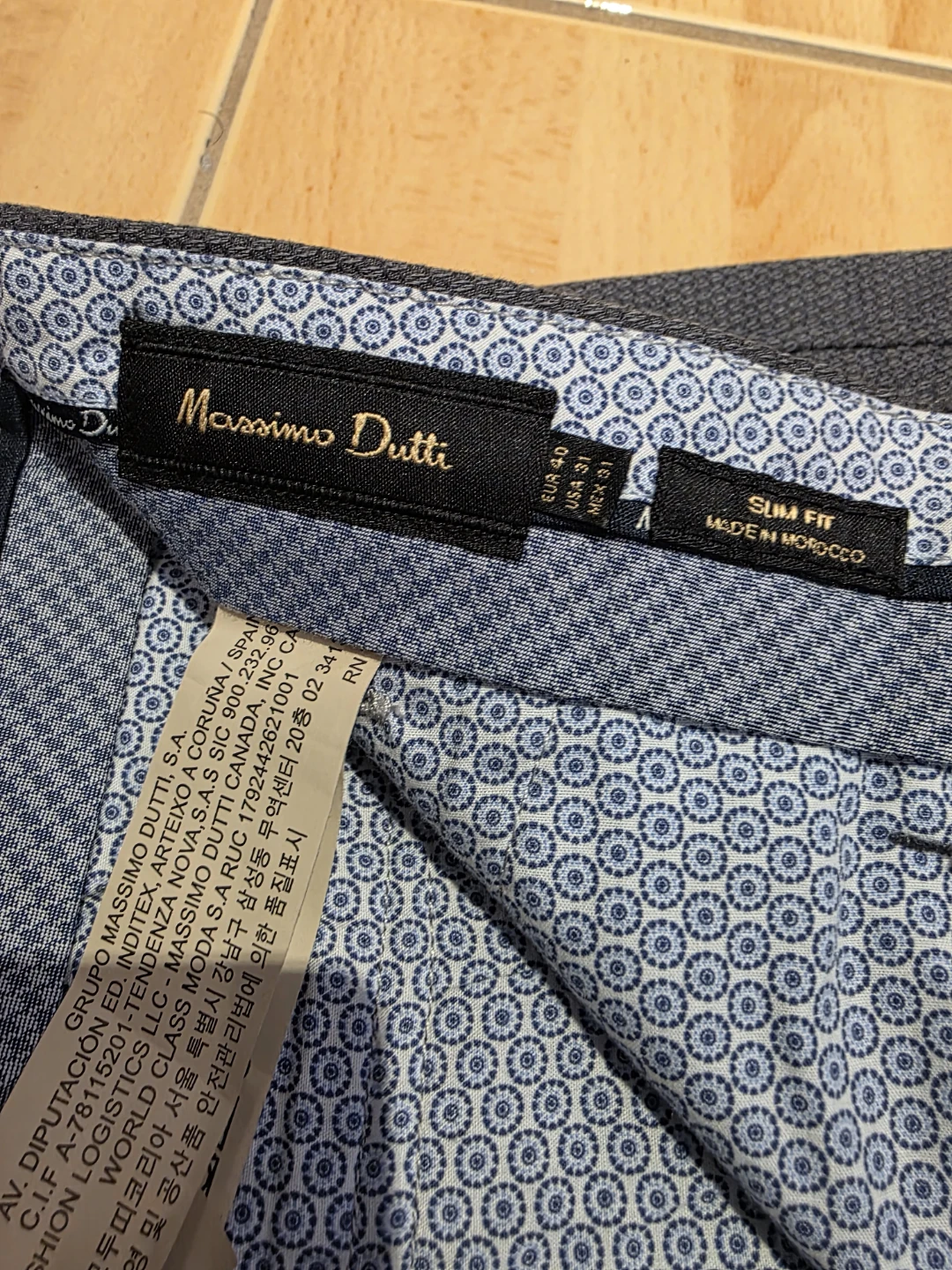 Massimo Dutti Slim Fit Grey Patterned Chinos - photo 2