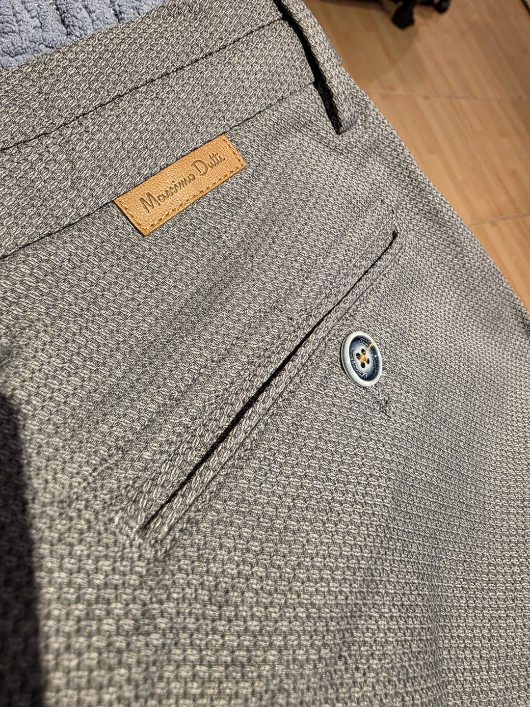 Massimo Dutti Slim Fit Grey Patterned Chinos - photo 3