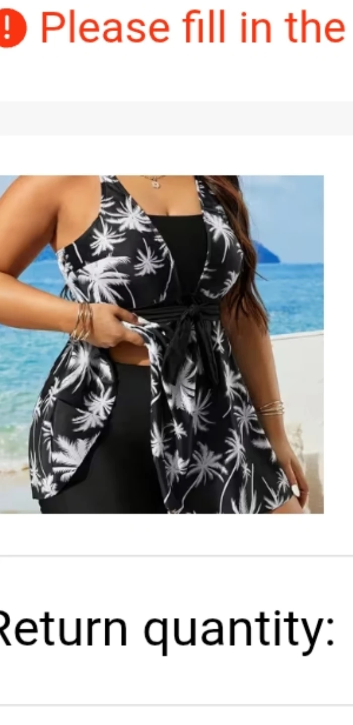 Women's Palm Tree Swimsuit 2pc Set