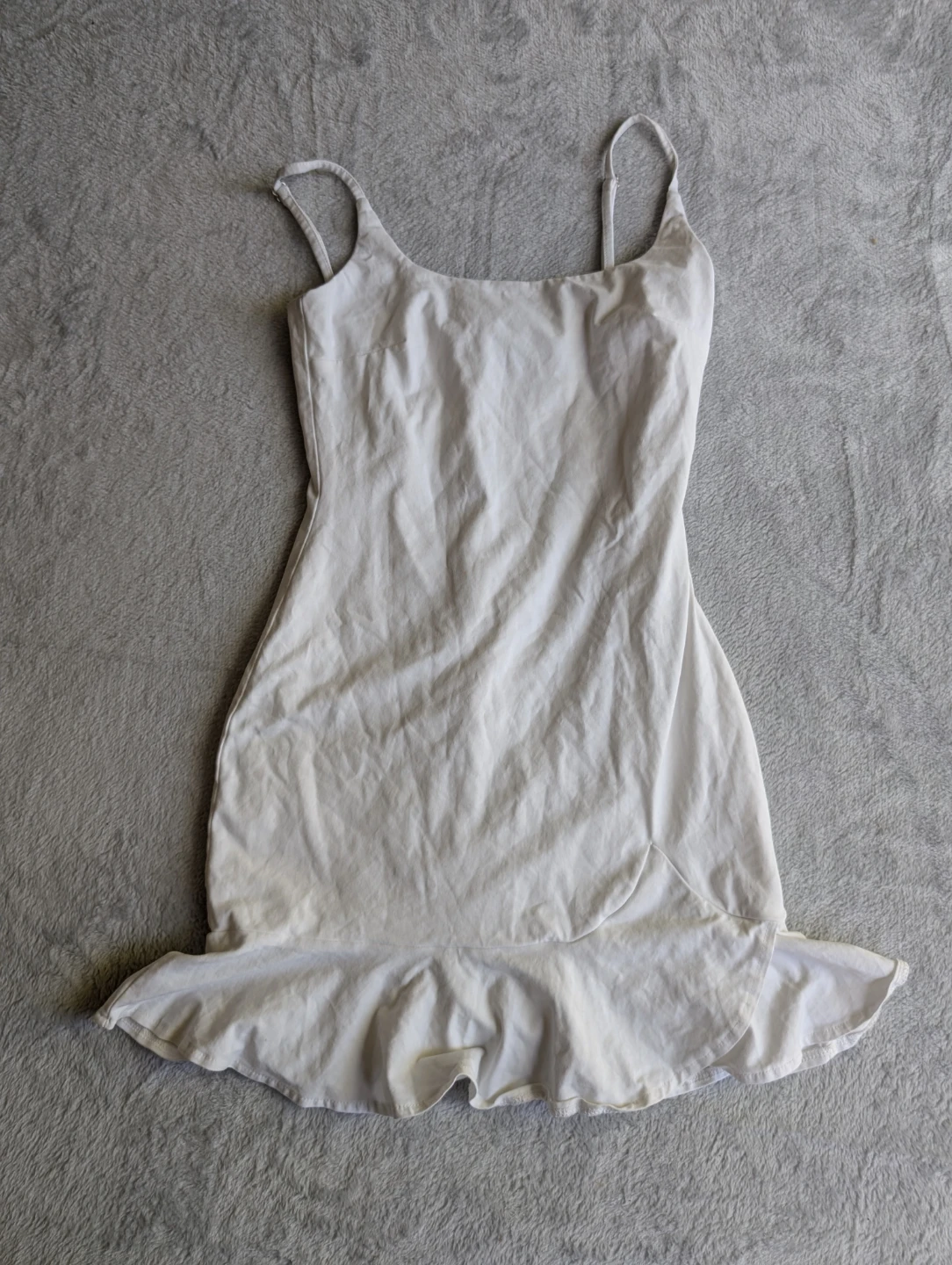 ⚽Princess Polly cotton White cami dress with ruffle hem