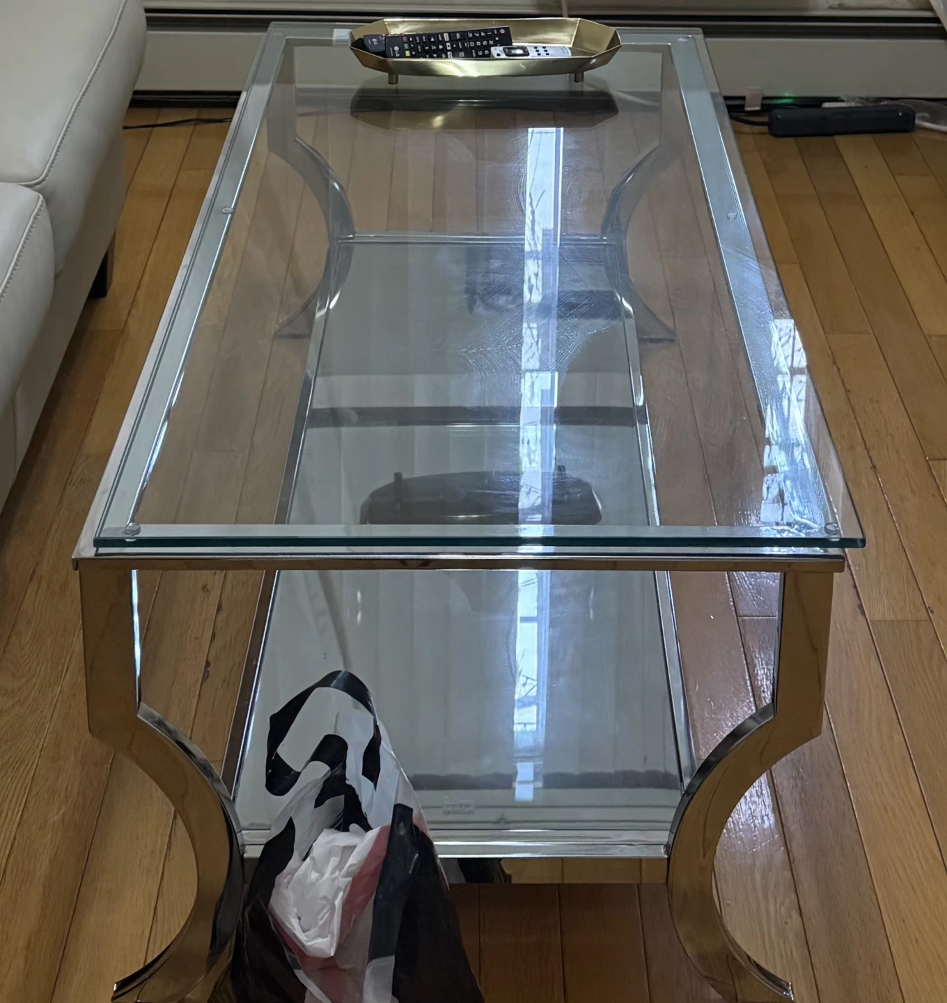 Glass and Chrome Coffee Table - photo 3
