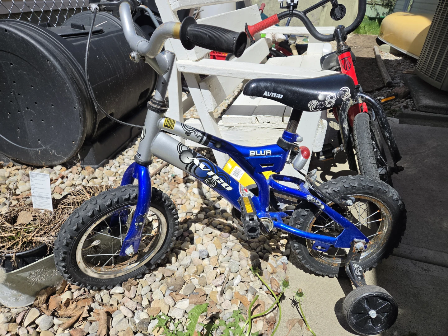 Blue Kids Bicycle with training wheels