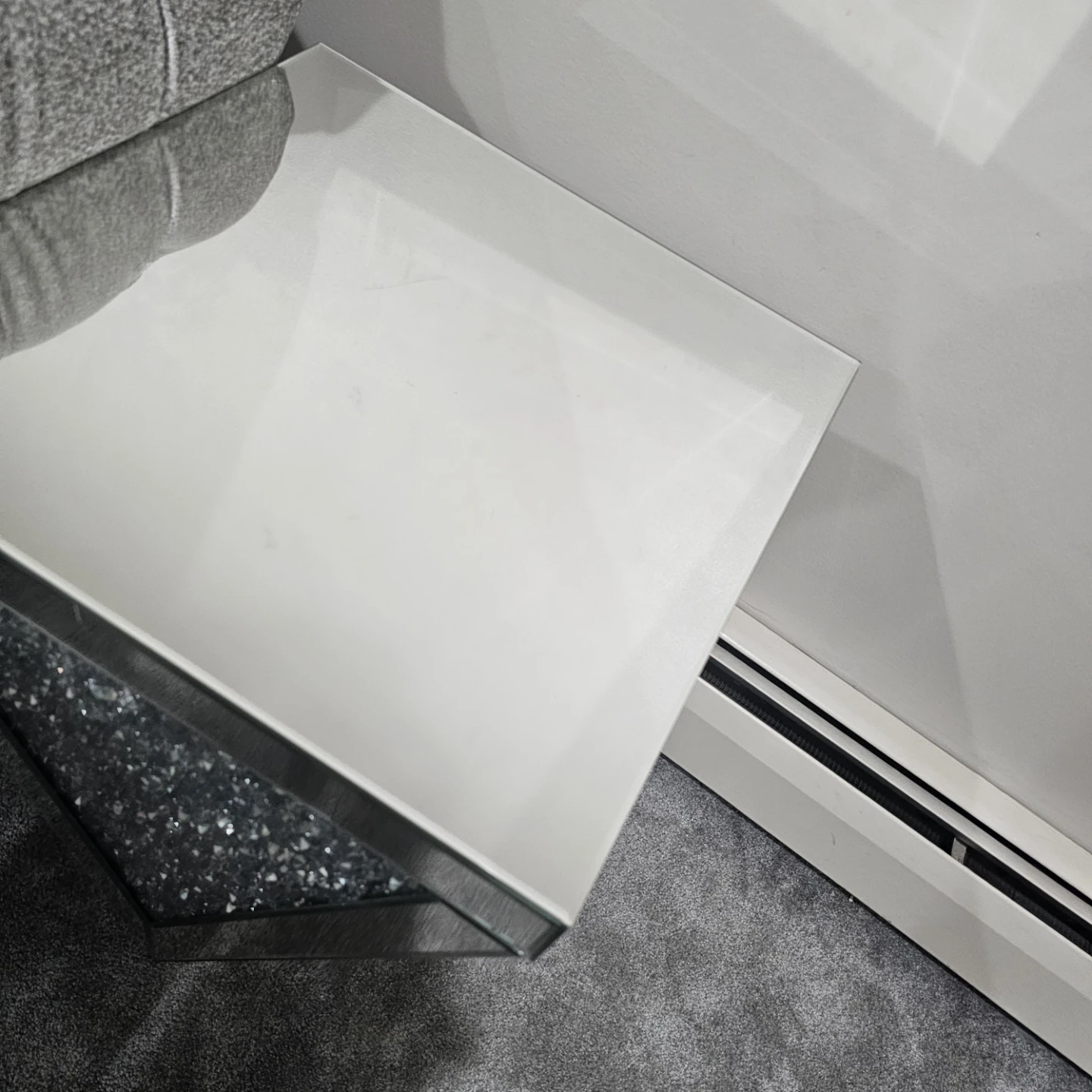 Crushed Crystal Mirrored End Table - photo 2